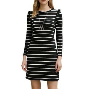 Old Navy Womens Dress Sz Small Striped Ruffle Preppy Punk Gothic Emo Skater